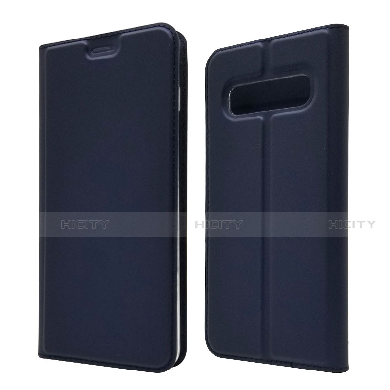 Coque Portefeuille Livre Cuir Etui Clapet T08 pour Samsung Galaxy S10 Bleu Plus