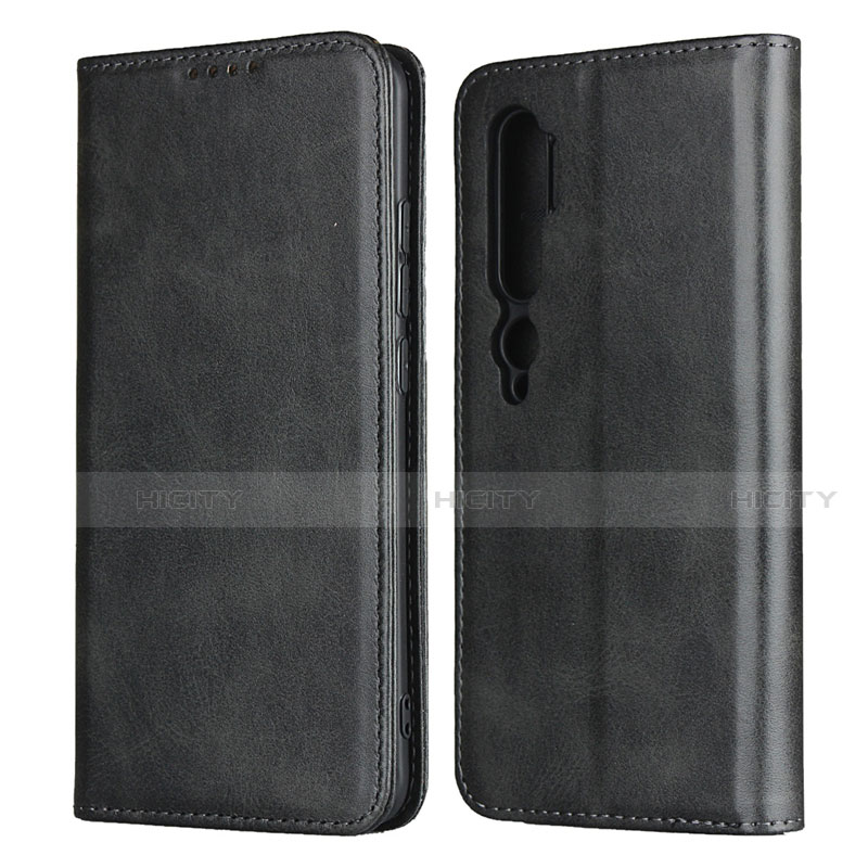 Coque Portefeuille Livre Cuir Etui Clapet T08 pour Xiaomi Mi Note 10 Noir Plus