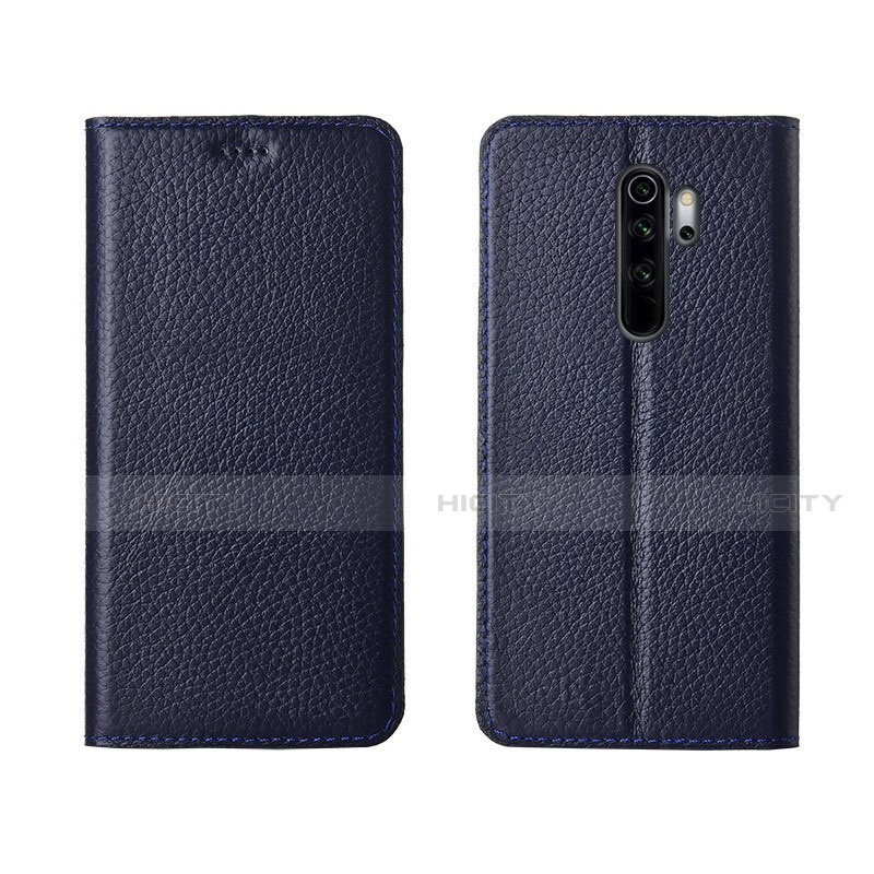 Coque Portefeuille Livre Cuir Etui Clapet T08 pour Xiaomi Redmi Note 8 Pro Bleu Plus