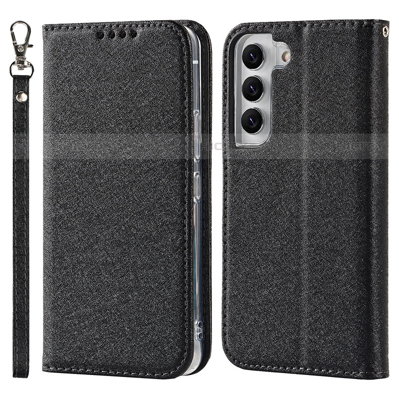 Coque Portefeuille Livre Cuir Etui Clapet T08D pour Samsung Galaxy S21 FE 5G Noir Plus