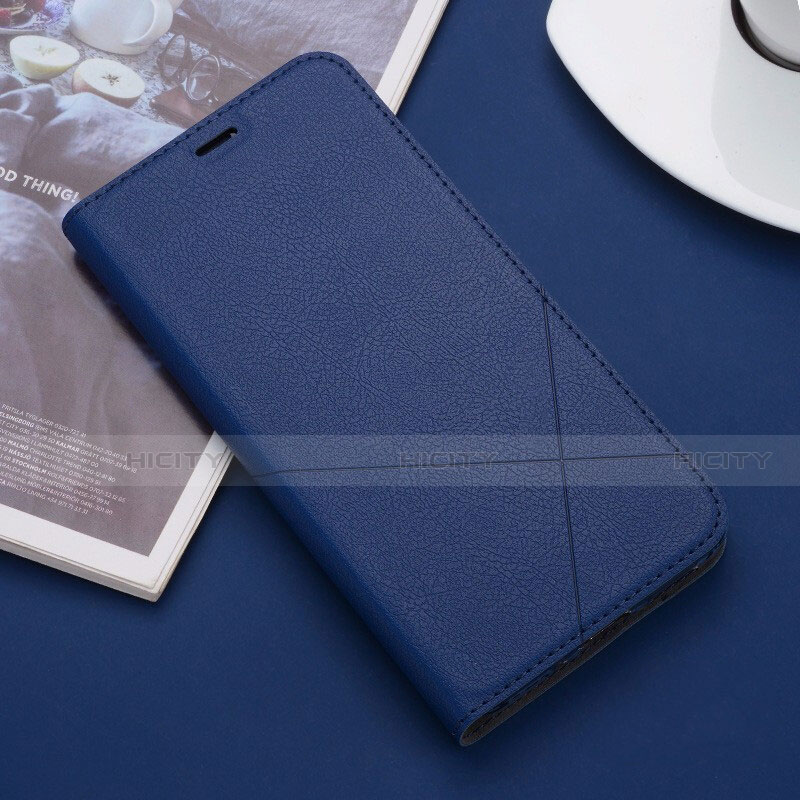 Coque Portefeuille Livre Cuir Etui Clapet T09 pour Huawei Mate 20 Bleu Plus