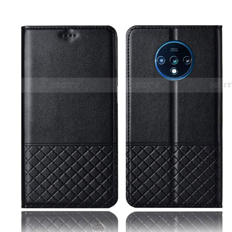 Coque Portefeuille Livre Cuir Etui Clapet T09 pour OnePlus 7T Noir Plus