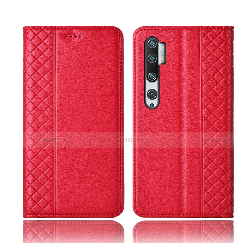 Coque Portefeuille Livre Cuir Etui Clapet T10 pour Xiaomi Mi Note 10 Pro Rouge Plus