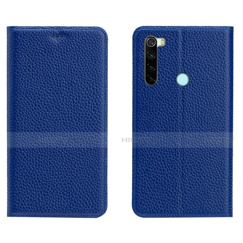 Coque Portefeuille Livre Cuir Etui Clapet T10 pour Xiaomi Redmi Note 8 Bleu Plus