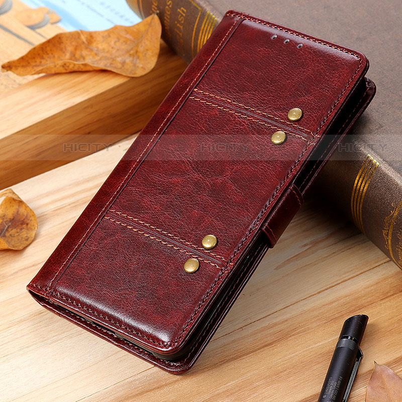 Coque Portefeuille Livre Cuir Etui Clapet T11 pour Apple iPhone 14 Marron Plus