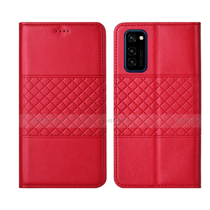 Coque Portefeuille Livre Cuir Etui Clapet T11 pour Huawei Honor View 30 5G Rouge Plus
