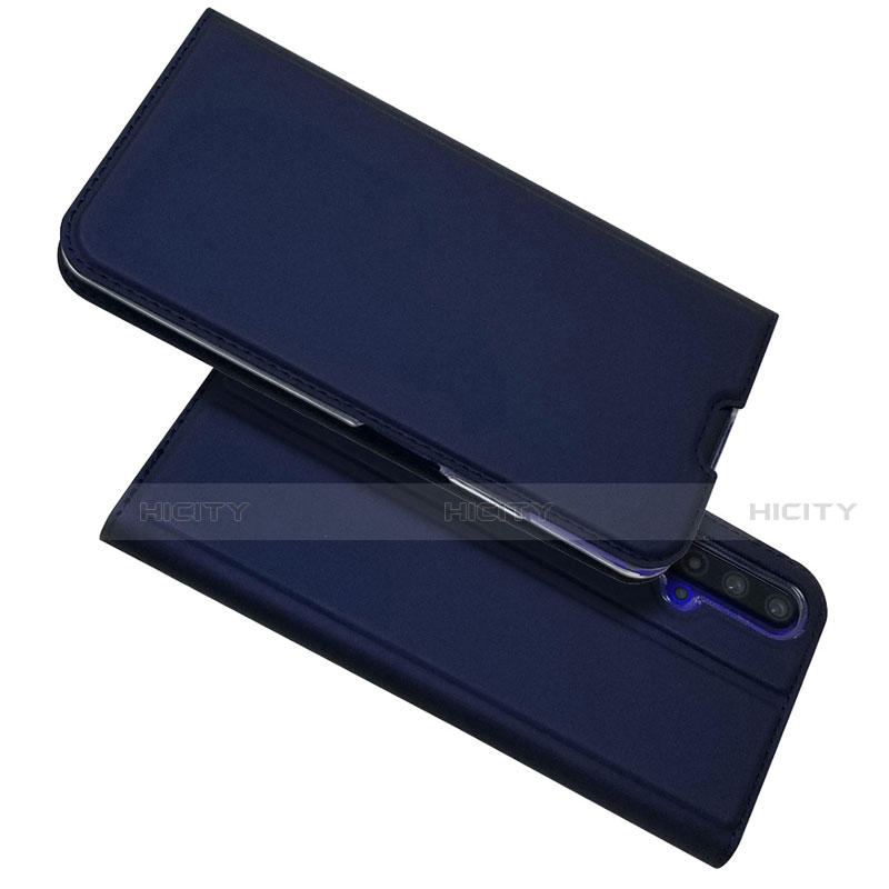 Coque Portefeuille Livre Cuir Etui Clapet T12 pour Huawei Honor 20 Bleu Plus