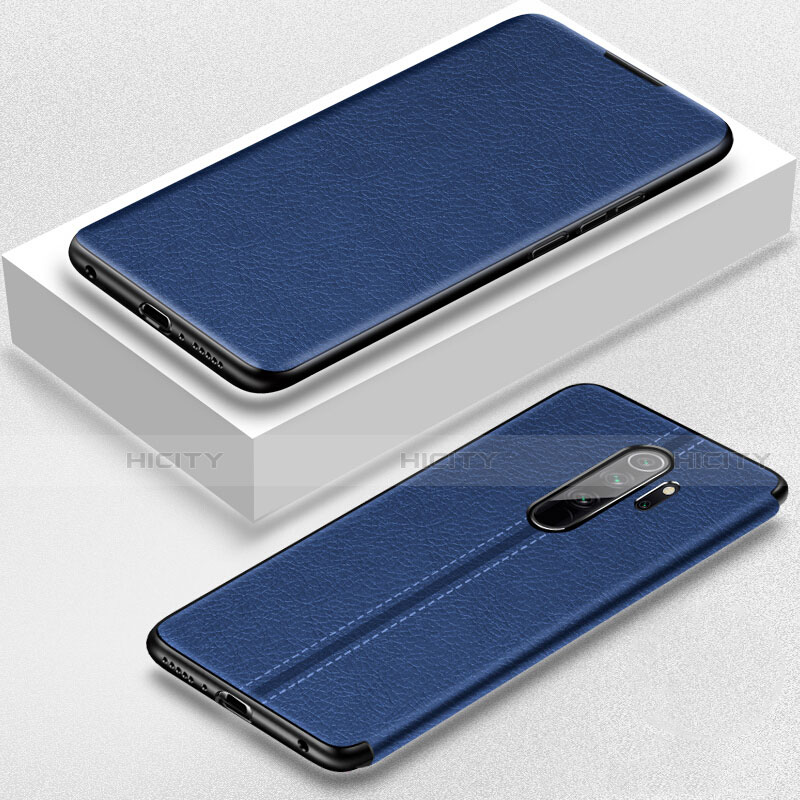 Coque Portefeuille Livre Cuir Etui Clapet T12 pour Xiaomi Redmi Note 8 Pro Bleu Plus