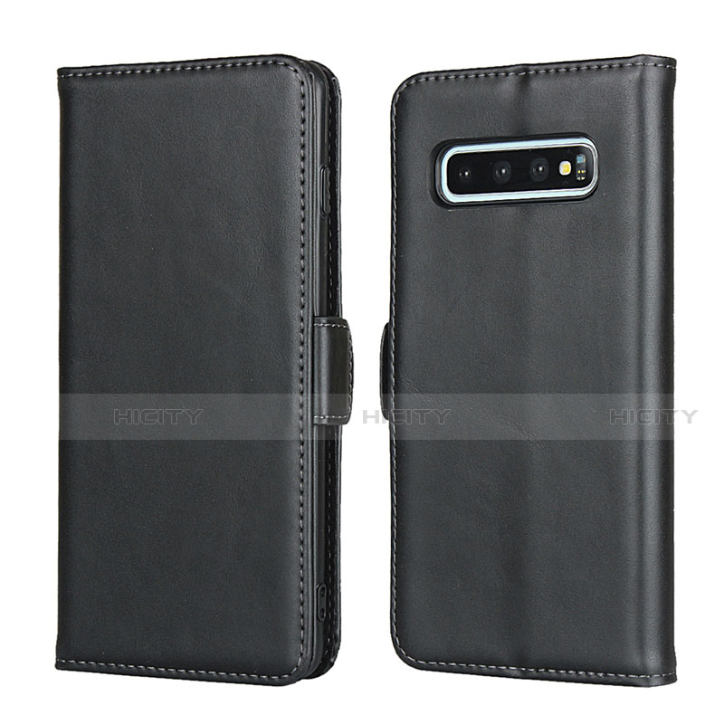 Coque Portefeuille Livre Cuir Etui Clapet T14 pour Samsung Galaxy S10 Plus Noir Plus