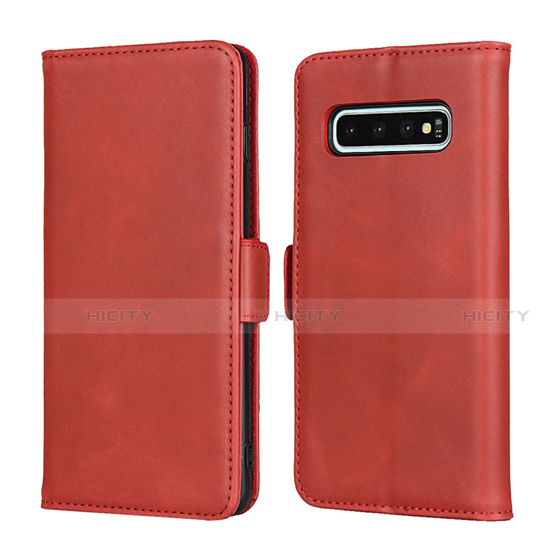 Coque Portefeuille Livre Cuir Etui Clapet T14 pour Samsung Galaxy S10 Plus Rouge Plus