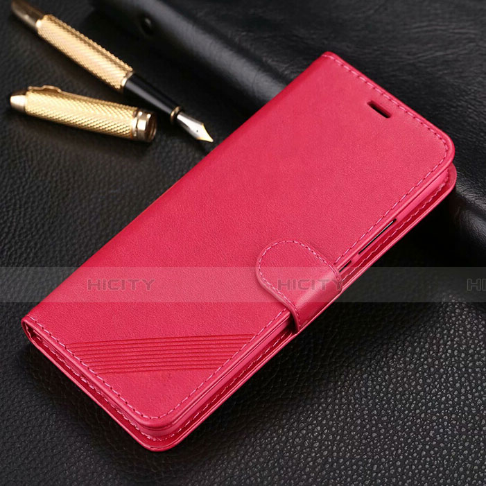 Coque Portefeuille Livre Cuir Etui Clapet T14 pour Xiaomi Redmi Note 8 Pro Rose Rouge Plus