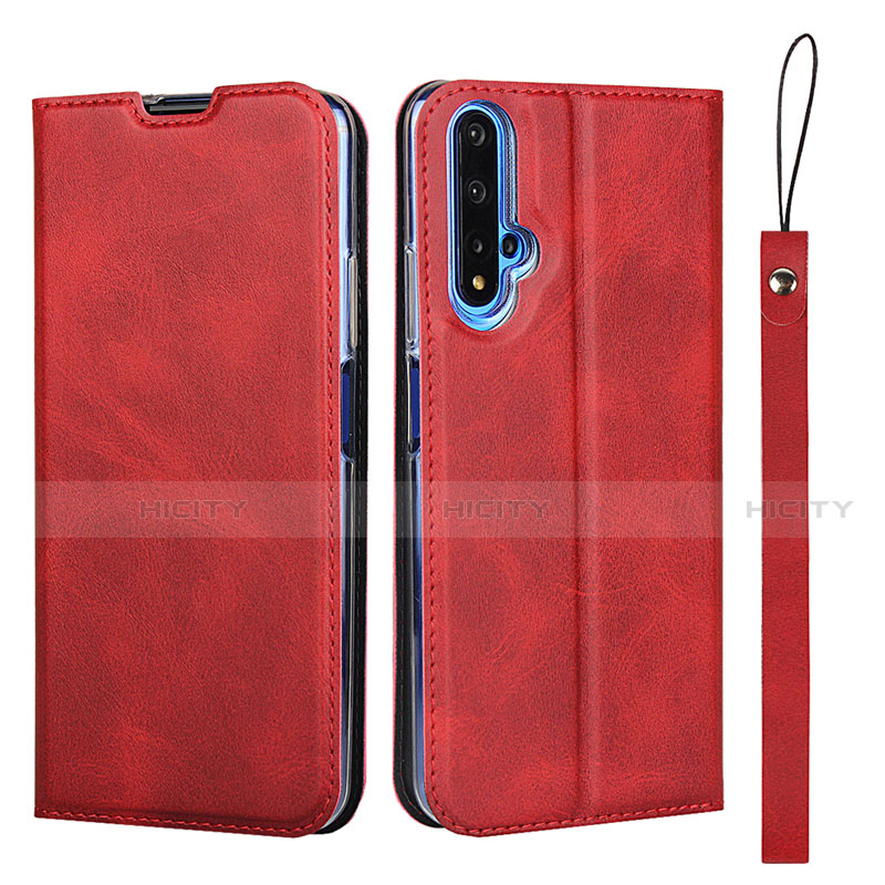 Coque Portefeuille Livre Cuir Etui Clapet T15 pour Huawei Honor 20 Rouge Plus