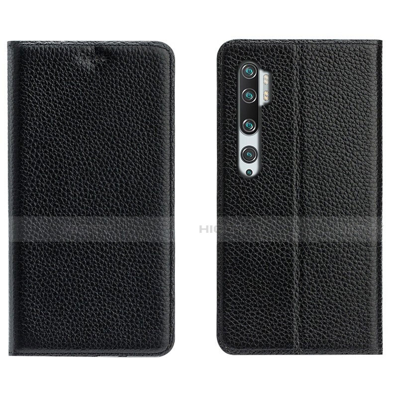 Coque Portefeuille Livre Cuir Etui Clapet T16 pour Xiaomi Mi Note 10 Noir Plus