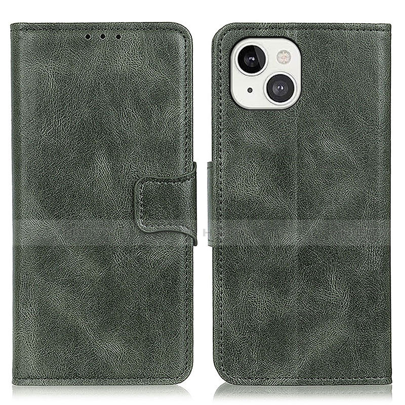 Coque Portefeuille Livre Cuir Etui Clapet T17 pour Apple iPhone 14 Vert Plus