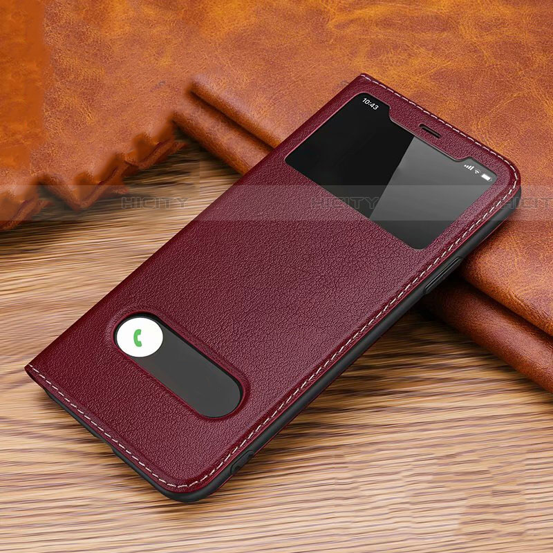 Coque Portefeuille Livre Cuir Etui Clapet T20 pour Apple iPhone 11 Pro Max Vin Rouge Plus