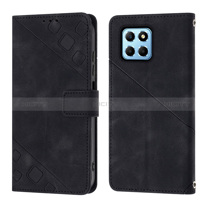 Coque Portefeuille Livre Cuir Etui Clapet Y01B pour Huawei Honor X6S Noir Plus