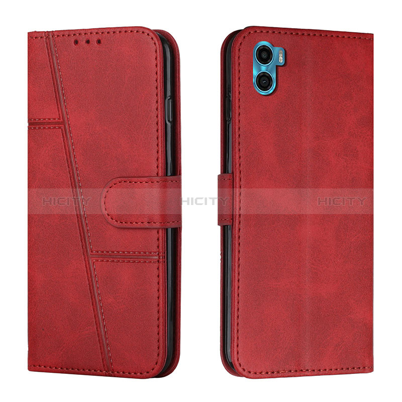 Coque Portefeuille Livre Cuir Etui Clapet Y01X pour Motorola Moto E22S Rouge Plus