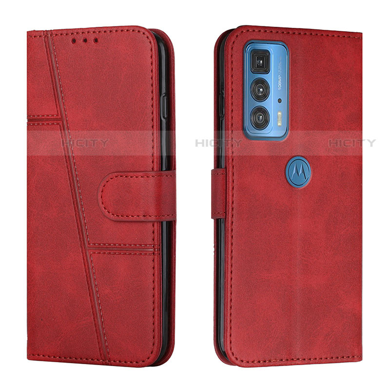 Coque Portefeuille Livre Cuir Etui Clapet Y01X pour Motorola Moto Edge 20 Pro 5G Rouge Plus