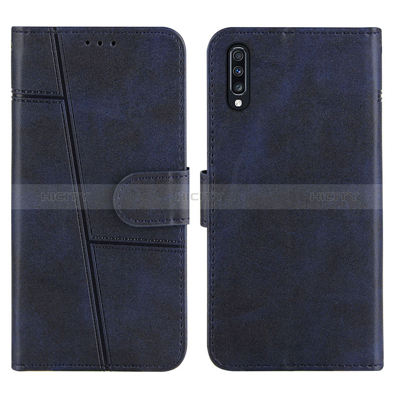 Coque Portefeuille Livre Cuir Etui Clapet Y01X pour Samsung Galaxy A50 Bleu Plus
