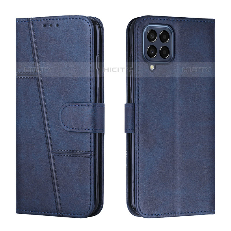 Coque Portefeuille Livre Cuir Etui Clapet Y01X pour Samsung Galaxy M33 5G Bleu Plus
