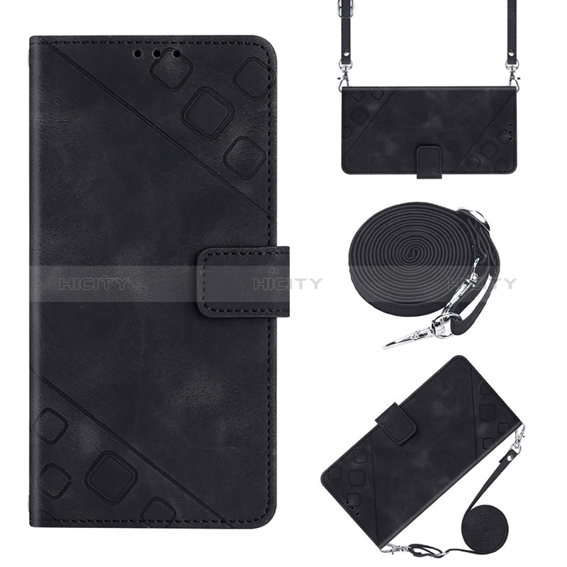 Coque Portefeuille Livre Cuir Etui Clapet Y02B pour Motorola Moto E32s Noir Plus