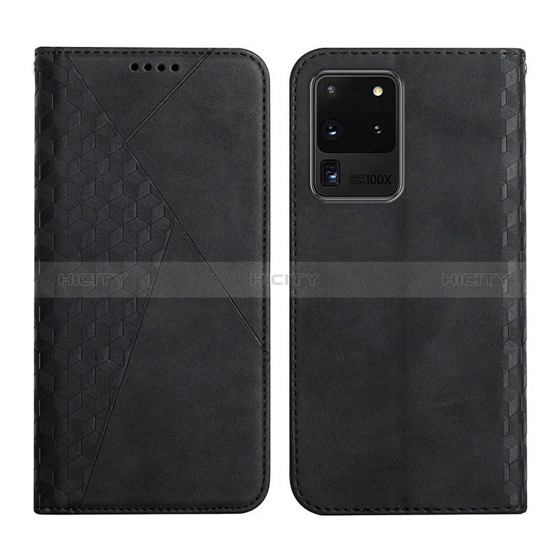 Coque Portefeuille Livre Cuir Etui Clapet Y02X pour Samsung Galaxy S20 Ultra 5G Noir Plus