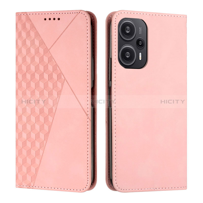 Coque Portefeuille Livre Cuir Etui Clapet Y02X pour Xiaomi Poco F5 5G Or Rose Plus