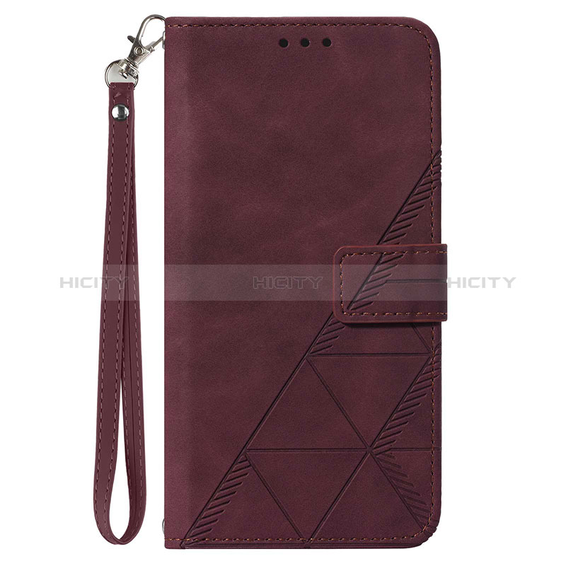 Coque Portefeuille Livre Cuir Etui Clapet Y03B pour Samsung Galaxy F12 Vin Rouge Plus