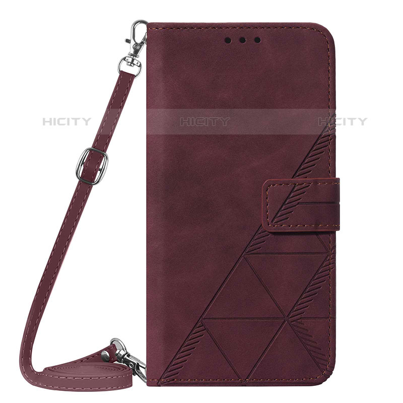 Coque Portefeuille Livre Cuir Etui Clapet Y03B pour Samsung Galaxy M02 Vin Rouge Plus