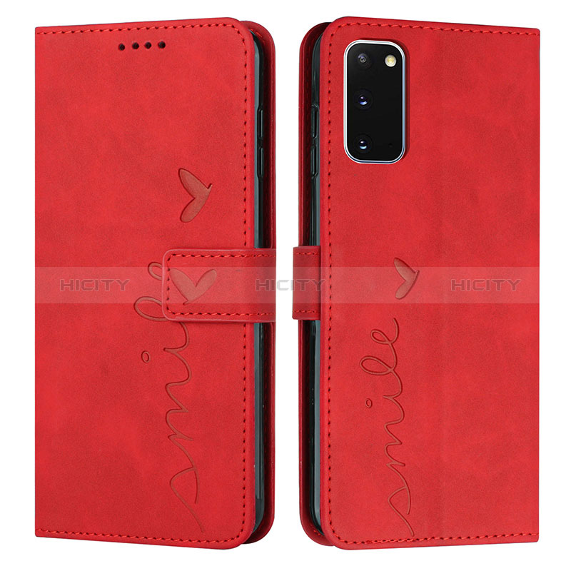 Coque Portefeuille Livre Cuir Etui Clapet Y03X pour Samsung Galaxy S20 Rouge Plus