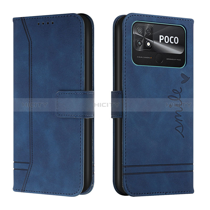 Coque Portefeuille Livre Cuir Etui Clapet Y03X pour Xiaomi Poco C40 Bleu Plus
