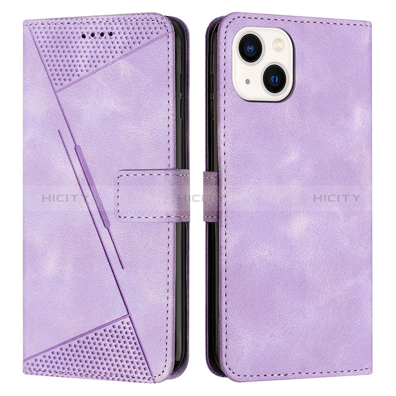 Coque Portefeuille Livre Cuir Etui Clapet Y04X pour Apple iPhone 14 Violet Plus
