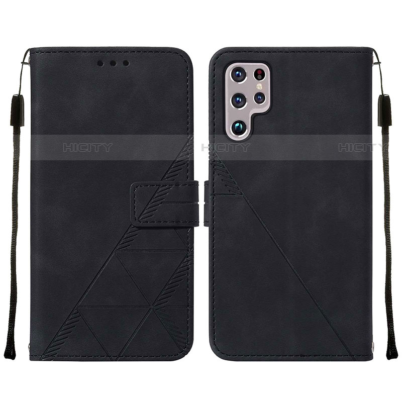 Coque Portefeuille Livre Cuir Etui Clapet Y07B pour Samsung Galaxy S21 Ultra 5G Noir Plus