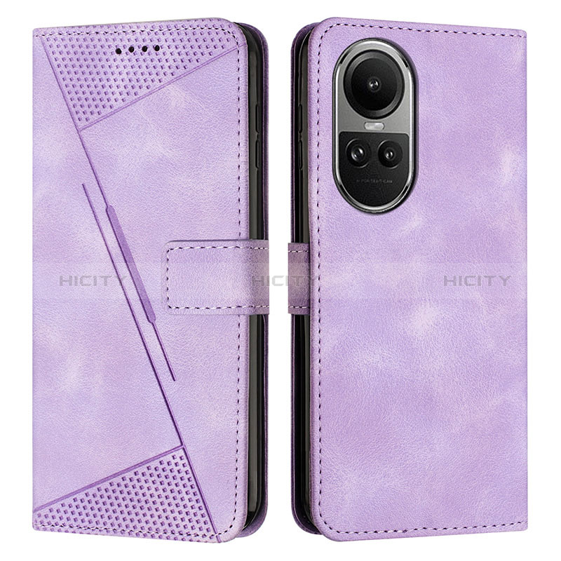 Coque Portefeuille Livre Cuir Etui Clapet Y07X pour Oppo Reno10 Pro 5G Violet Plus