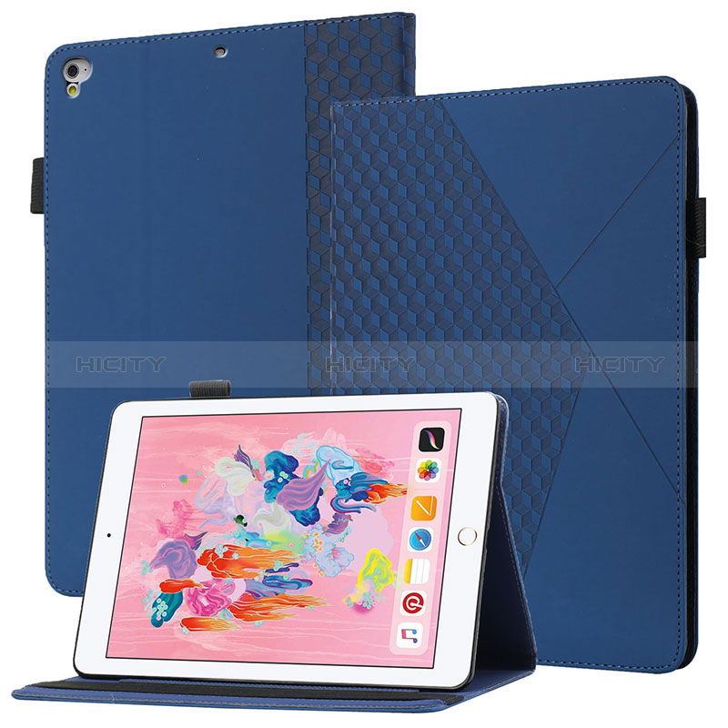 Coque Portefeuille Livre Cuir Etui Clapet YX1 pour Apple iPad Air 2 Bleu Plus