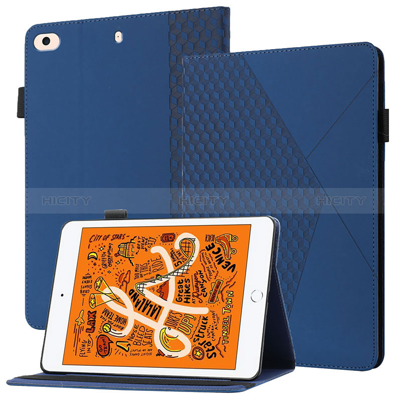 Coque Portefeuille Livre Cuir Etui Clapet YX1 pour Apple iPad Mini 4 Bleu Plus