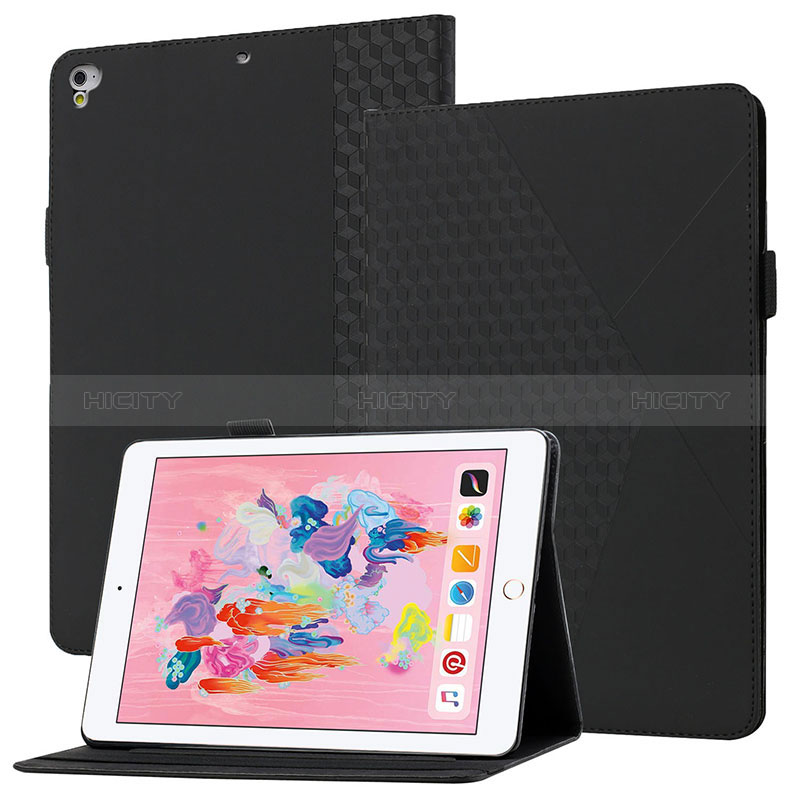 Coque Portefeuille Livre Cuir Etui Clapet YX1 pour Apple New iPad 9.7 (2018) Noir Plus