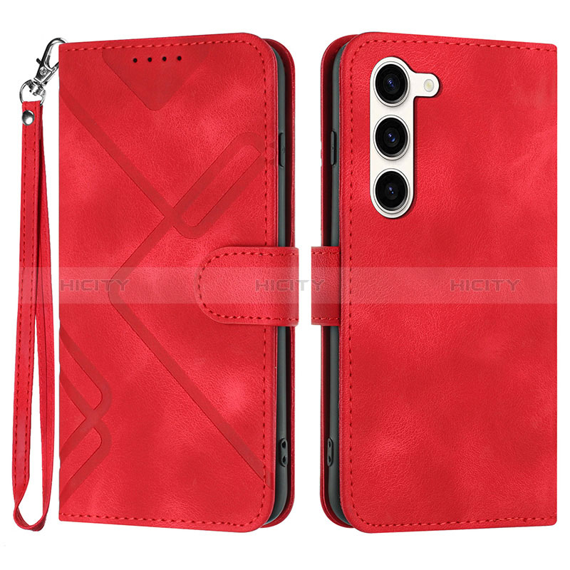 Coque Portefeuille Livre Cuir Etui Clapet YX3 pour Samsung Galaxy S23 5G Rouge Plus