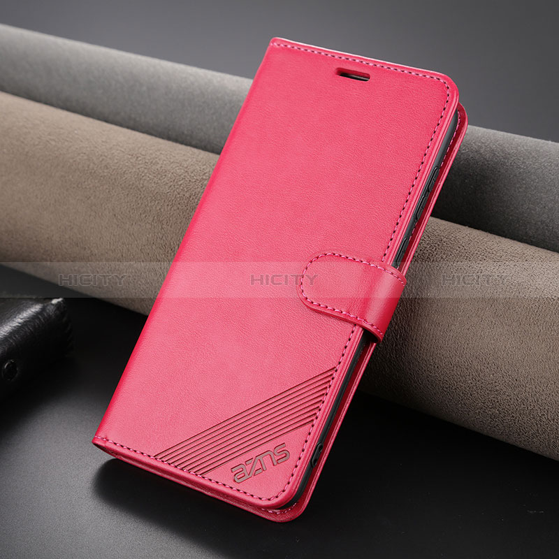 Coque Portefeuille Livre Cuir Etui Clapet YZ4 pour Huawei P60 Art Rose Rouge Plus