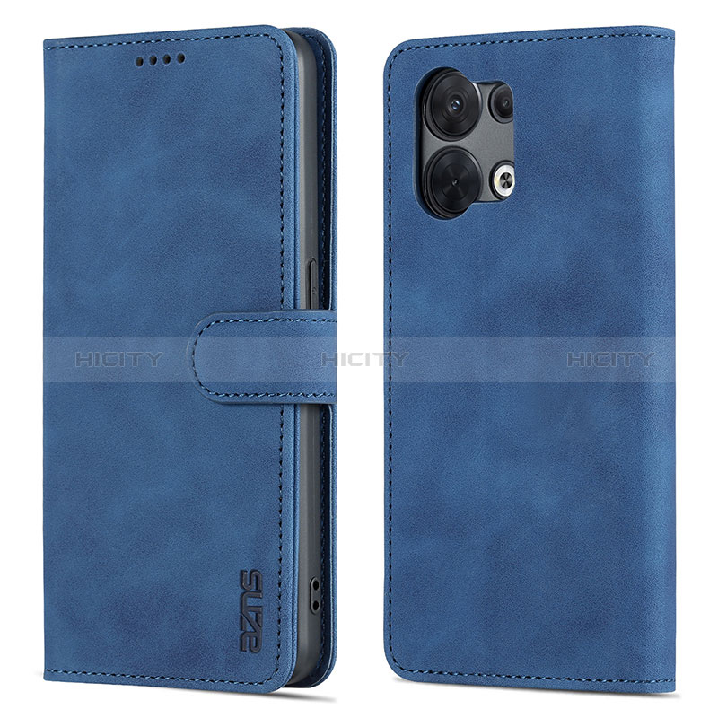 Coque Portefeuille Livre Cuir Etui Clapet YZ5 pour Oppo Reno9 Pro 5G Bleu Plus