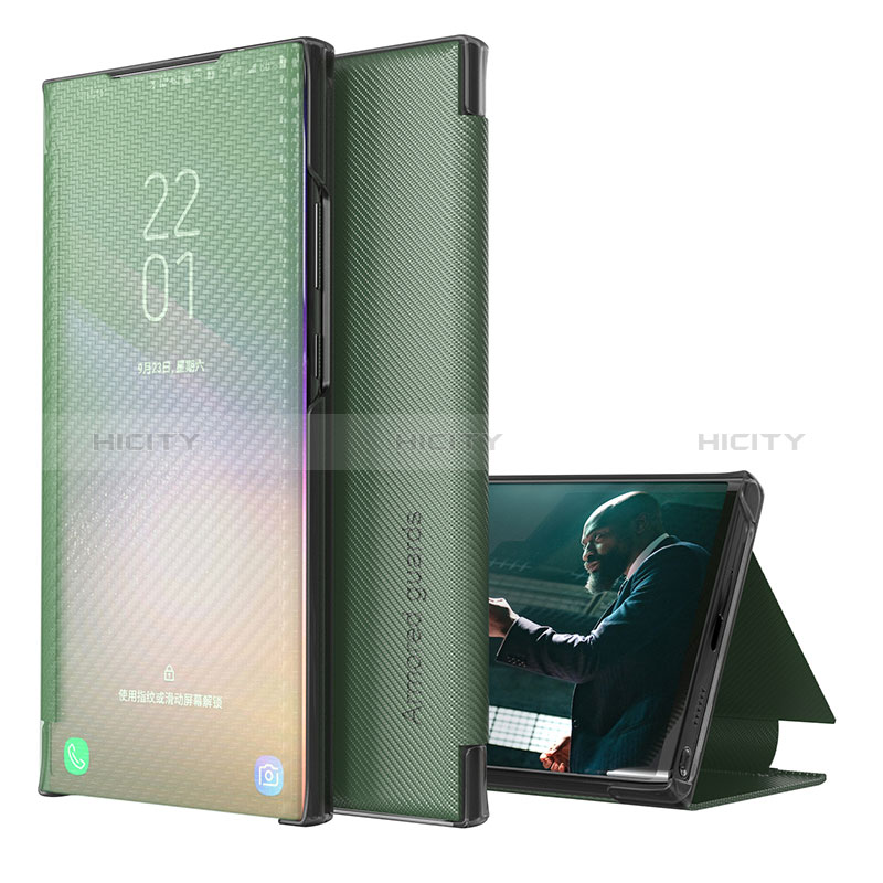 Coque Portefeuille Livre Cuir Etui Clapet ZL1 pour Samsung Galaxy A51 5G Vert Plus