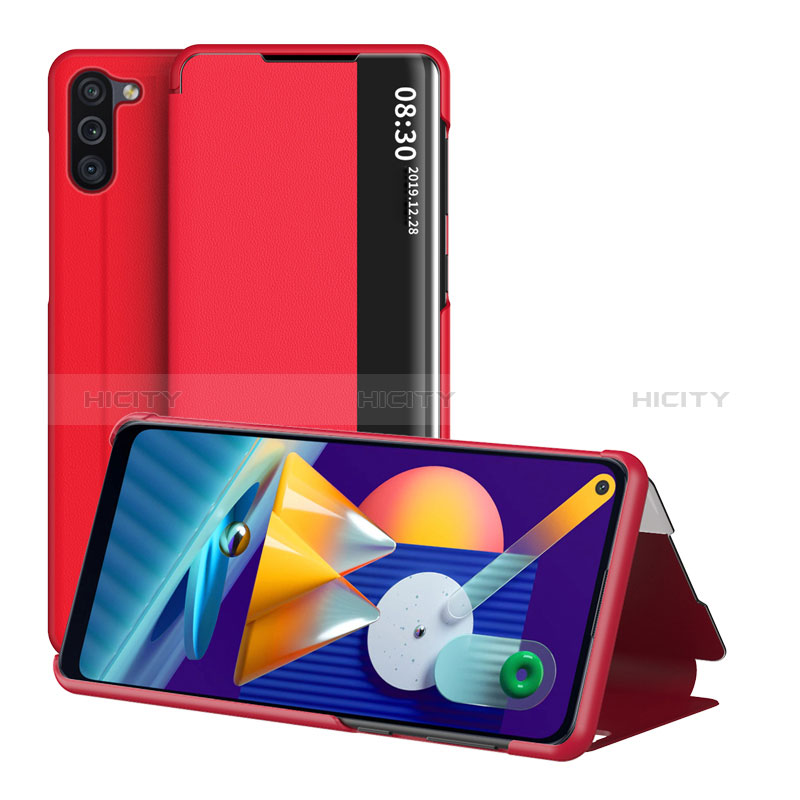 Coque Portefeuille Livre Cuir Etui Clapet ZL1 pour Samsung Galaxy M11 Rouge Plus