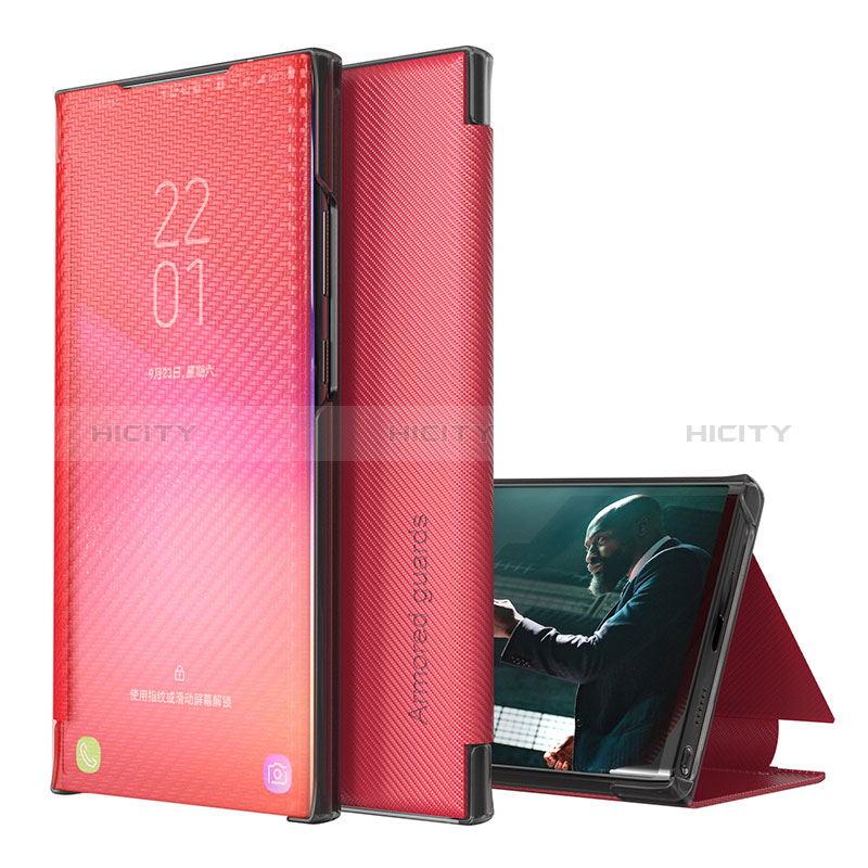 Coque Portefeuille Livre Cuir Etui Clapet ZL1 pour Samsung Galaxy M31 Rouge Plus