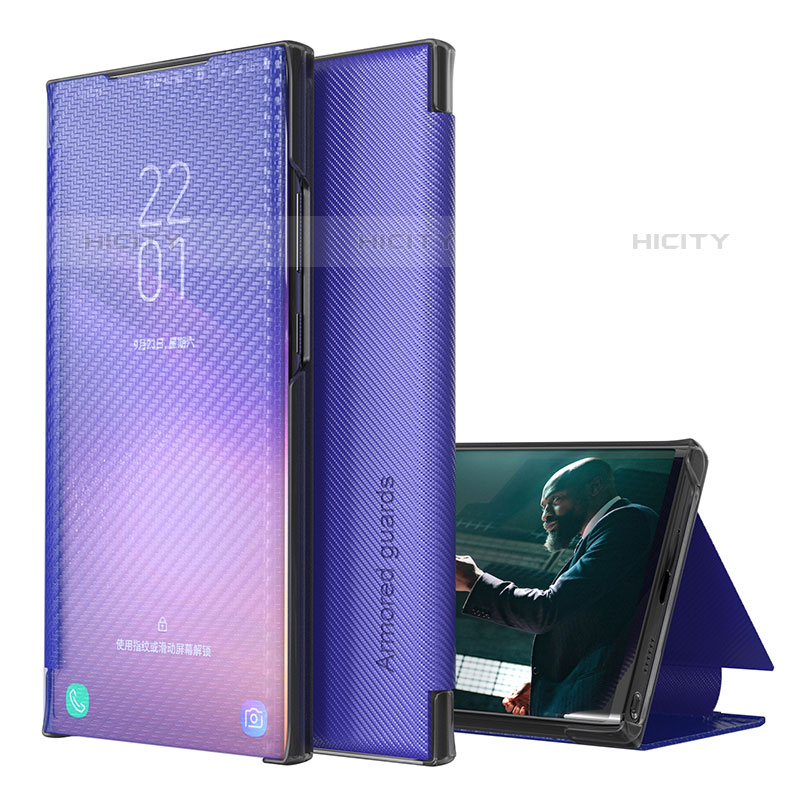 Coque Portefeuille Livre Cuir Etui Clapet ZL1 pour Samsung Galaxy M62 4G Violet Plus