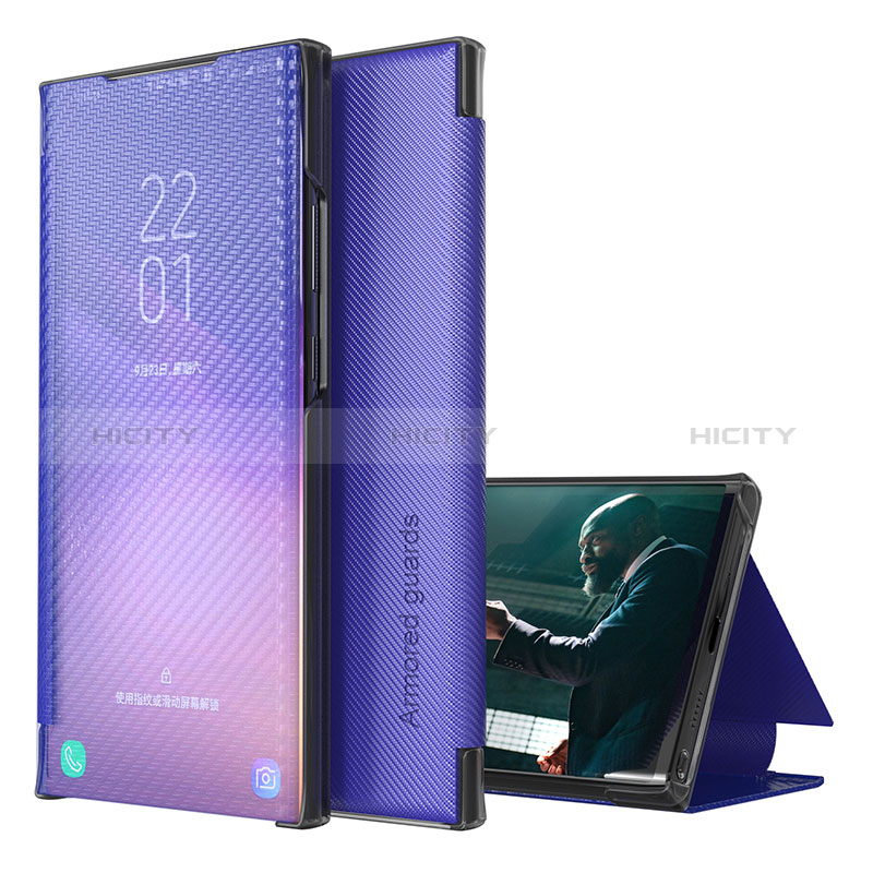 Coque Portefeuille Livre Cuir Etui Clapet ZL1 pour Samsung Galaxy S20 Plus Violet Plus