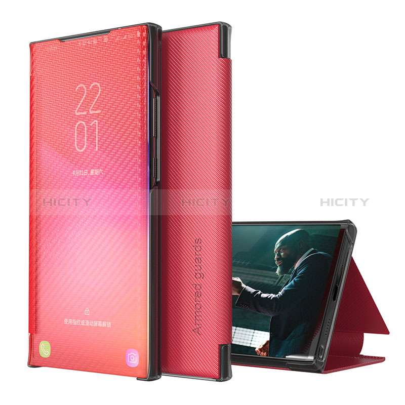 Coque Portefeuille Livre Cuir Etui Clapet ZL1 pour Samsung Galaxy S22 Plus 5G Rouge Plus