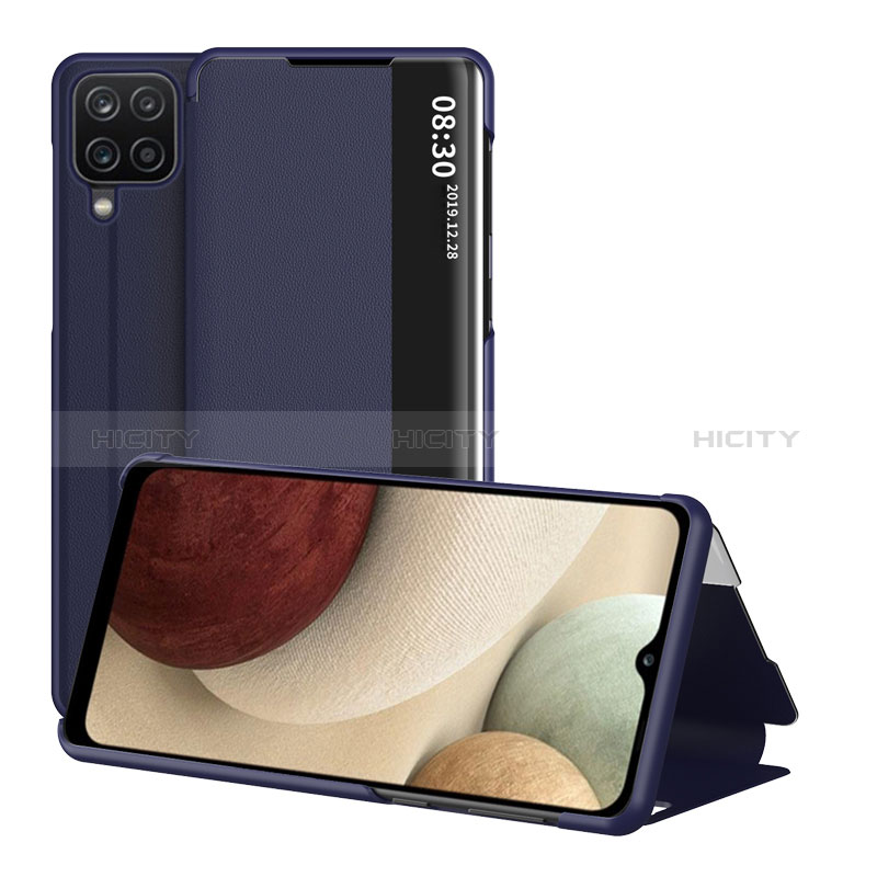 Coque Portefeuille Livre Cuir Etui Clapet ZL2 pour Samsung Galaxy A12 5G Bleu Plus