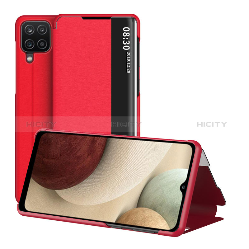 Coque Portefeuille Livre Cuir Etui Clapet ZL2 pour Samsung Galaxy F12 Rouge Plus