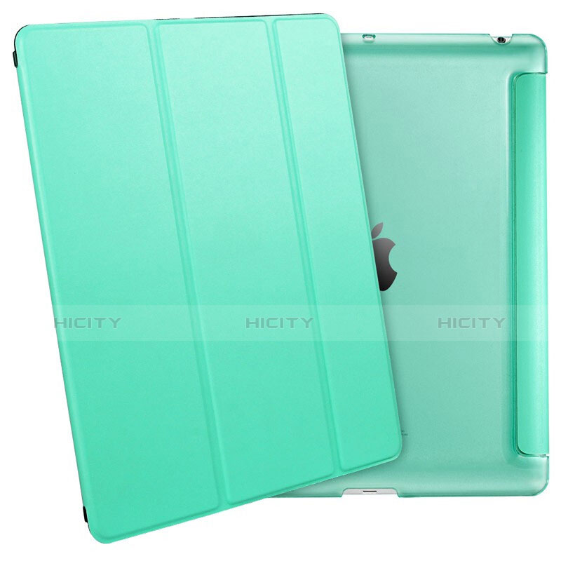 Coque Portefeuille Livre Cuir L01 pour Apple iPad 2 Vert Plus