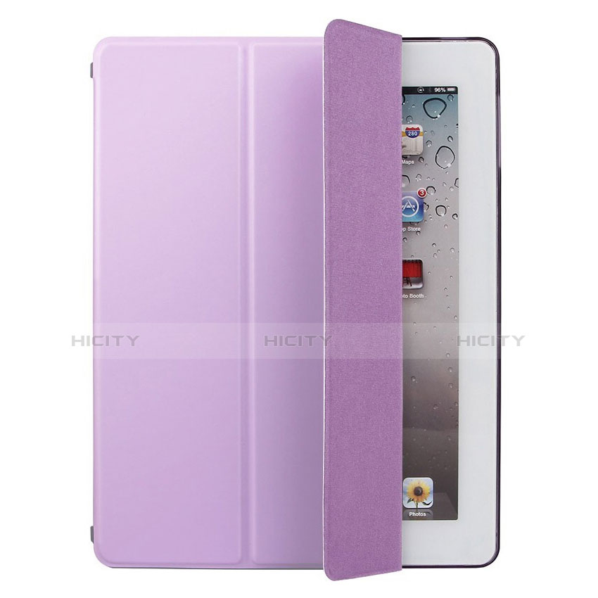 Coque Portefeuille Livre Cuir L01 pour Apple iPad 4 Violet Plus